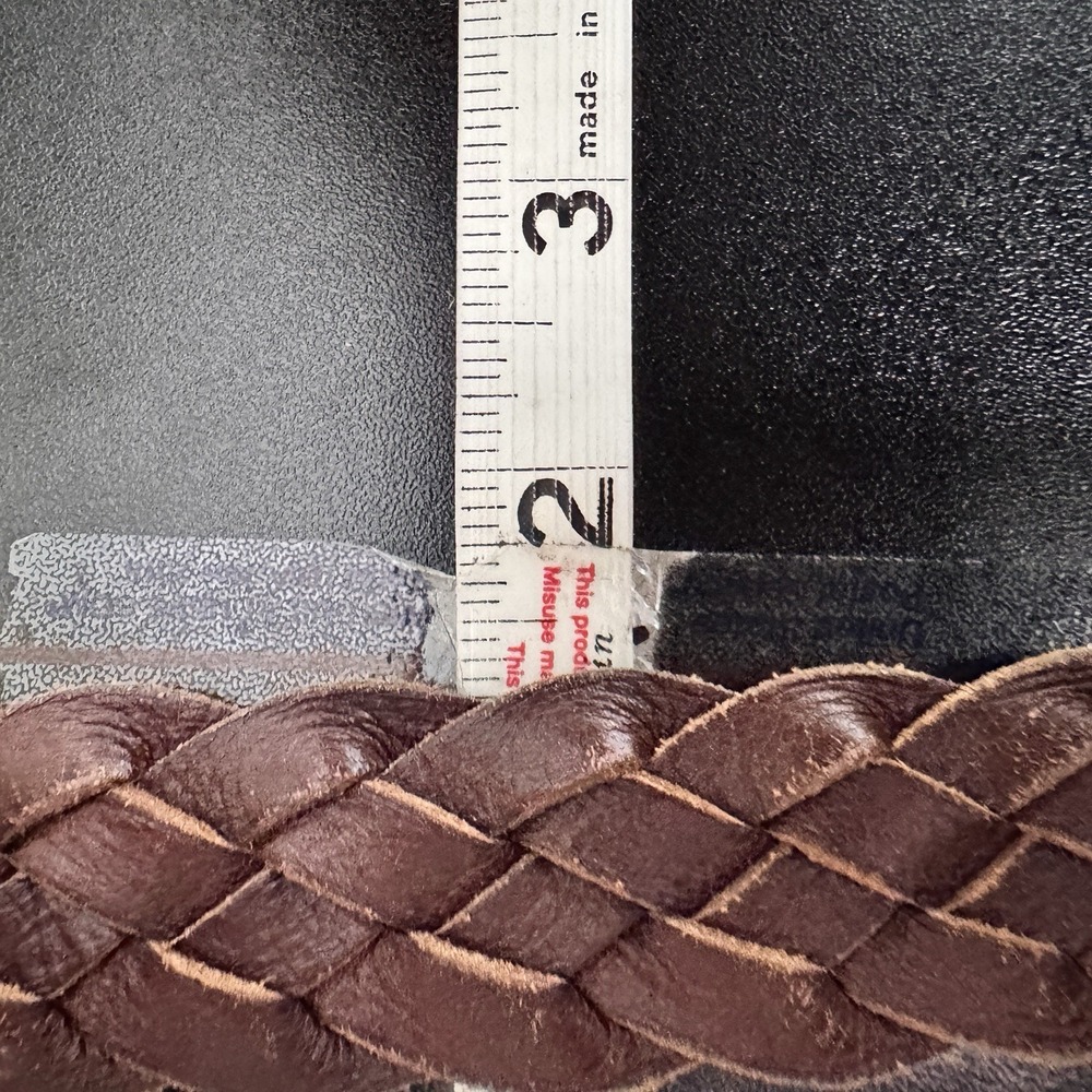 Vintage Eddie Bauer AEO Braided Genuine Leather Belt Sz 38 Brown Tan Unisex - Picture 13 of 14